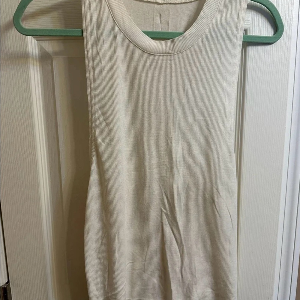 ALO Yoga Cream Ribbed Tank Top
